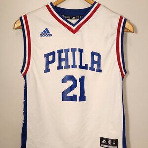 Adidas Philadelphia 76ers Youth M White Joel Embiid Jersey